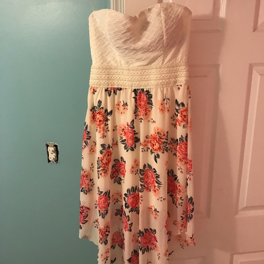 Strapless floral dress